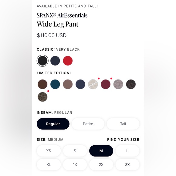 NWOT SPANX AIR ESSENTIALS WIDE LEG BLACK PANT - Picture 3 of 16